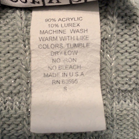 VINTAGE 80s Metallic Silver Basket Weave Woven Sweater - Picture 8 of 9